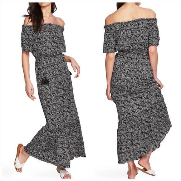 NWT 1 State Women's Off Shoulder Maxi Dress Floral Gray‎ Size Small - Picture 1 of 3